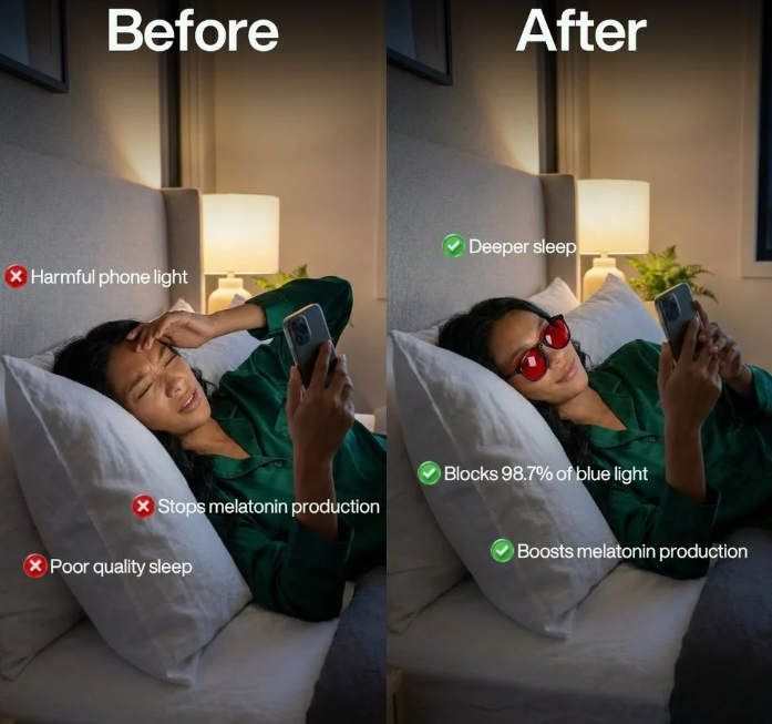 Caelux Glasses™ Unisex Red Lens Blue Light Glasses